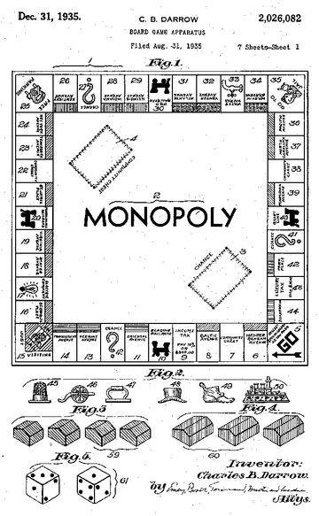 black and white monopoly game board